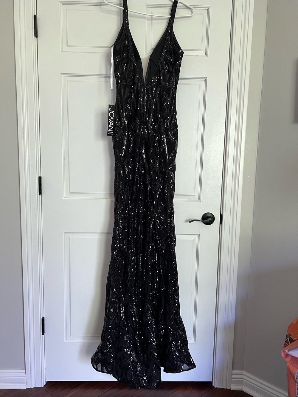 NWT Jovani Black Sequin Embellesed Mermaid Gown Style 23027 Size 14 - Picture 6 of 9